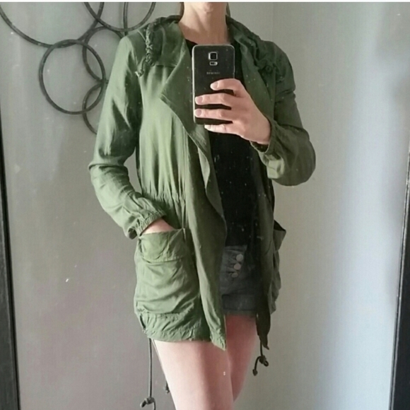 Band Of Gypsies Military Green Anorak Jacket Size XS - Picture 8 of 8